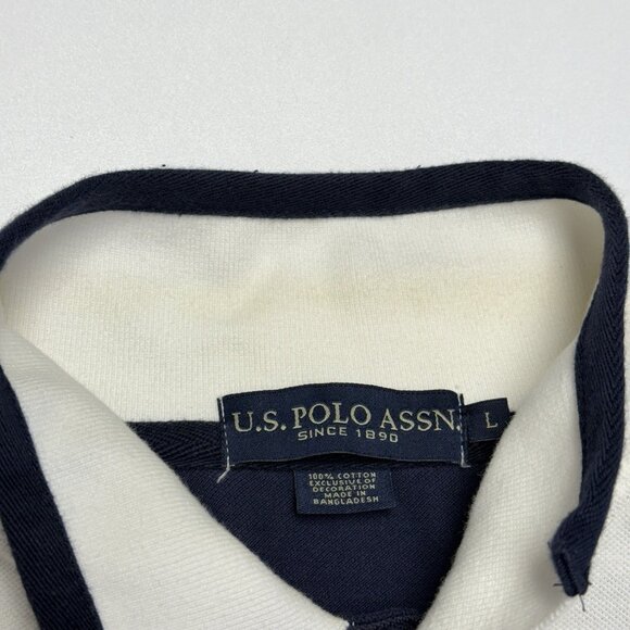 Vintage USPA U.S. Polo Assn Shirt Mens Large 22.5x25 White Embroidered - Picture 9 of 11